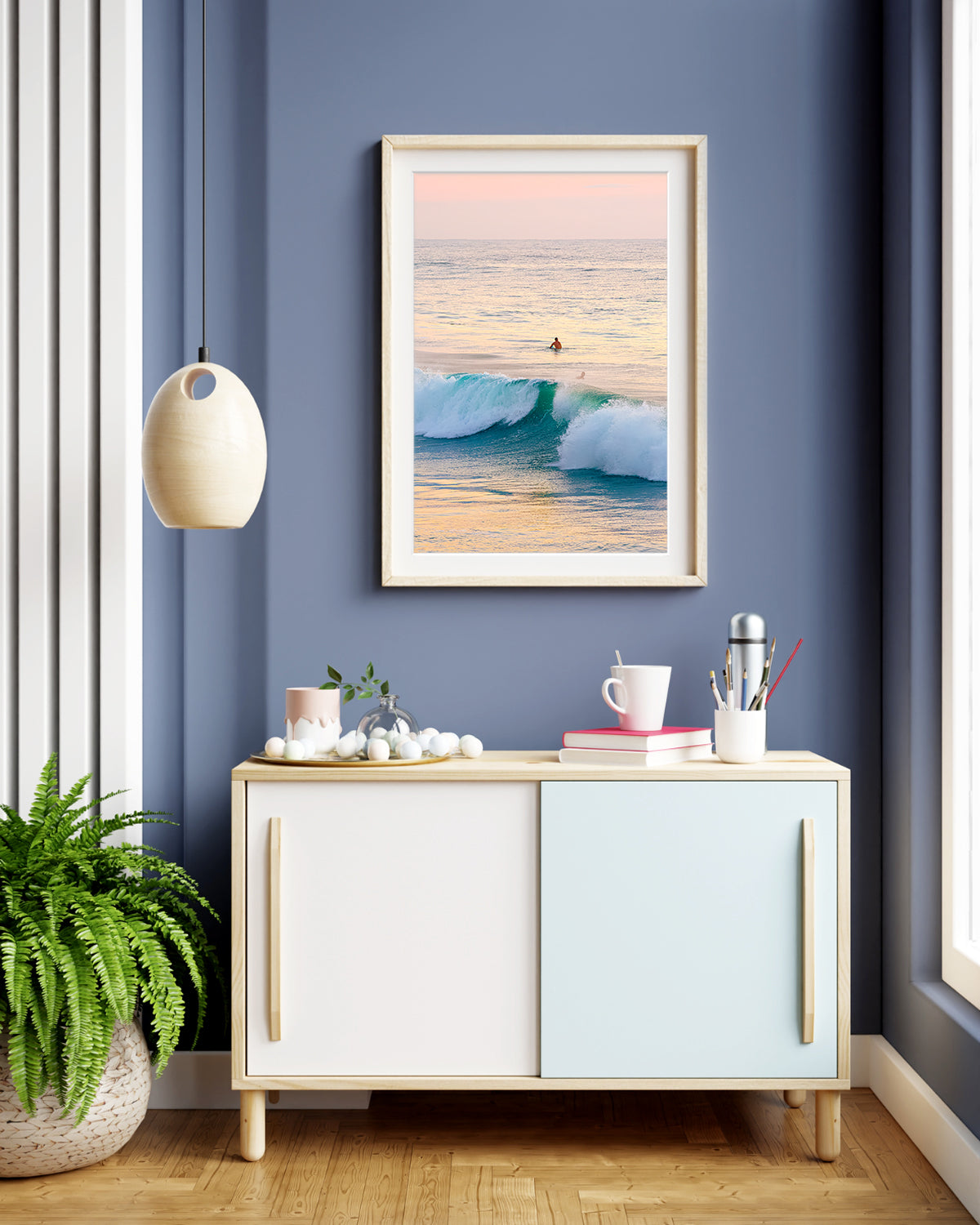 coastal decor with pastel wave photograph