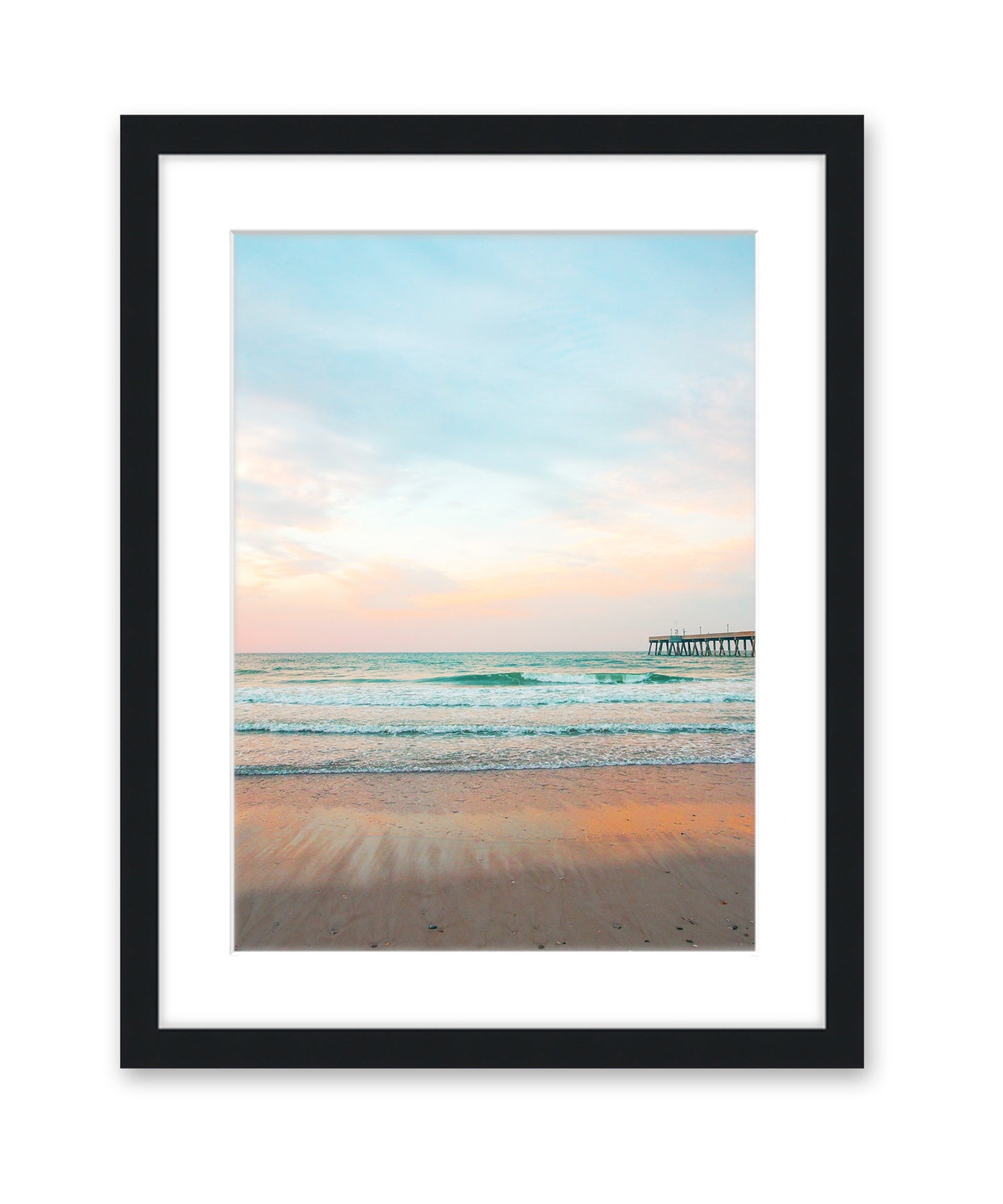 Blue Beach Photograph, Black Frame by Wright and Roam