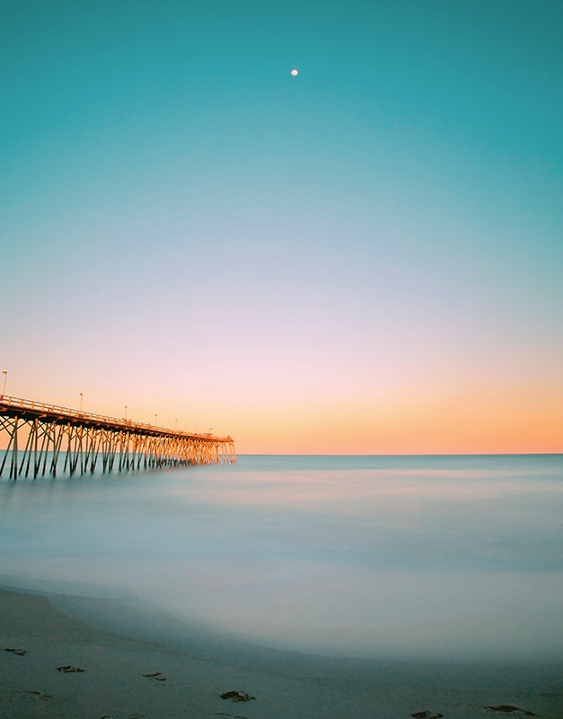 teal blue sunset beach photographs