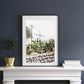 dark home decor features neutral minimal print with cross and cactus