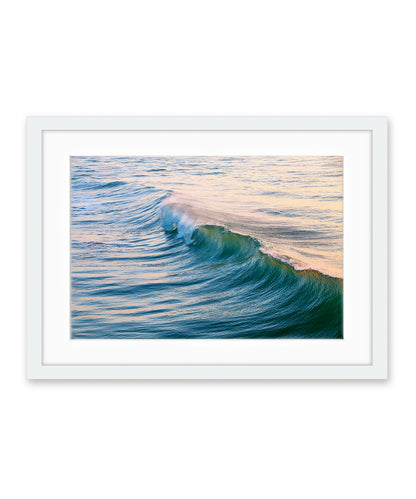 ocean art featuring blue wave with white frame