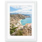 coastal seascape landscape, milos, greece white frame