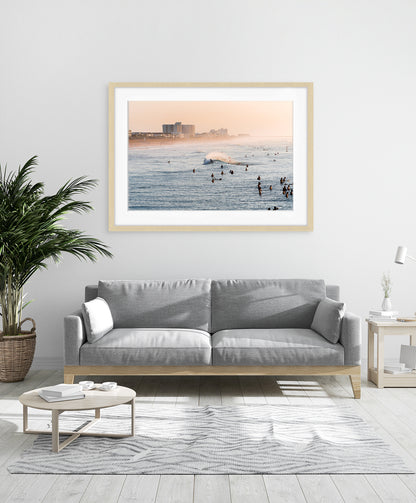 coastal modern decor with wrightsville beach surfing photograph 