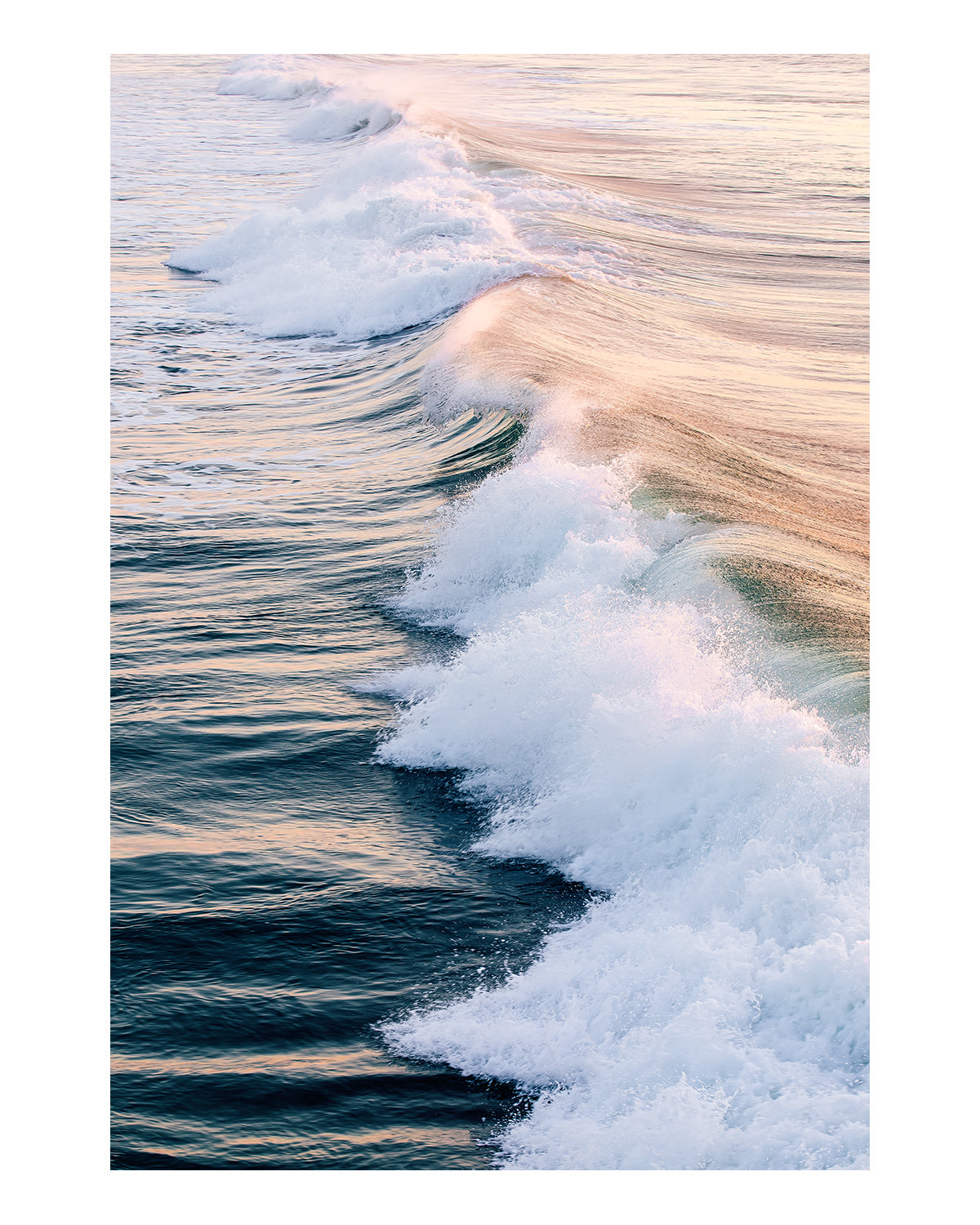 minimal pastel waves ocean print