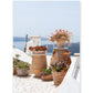 Blue and White Greece Floral Travel Print