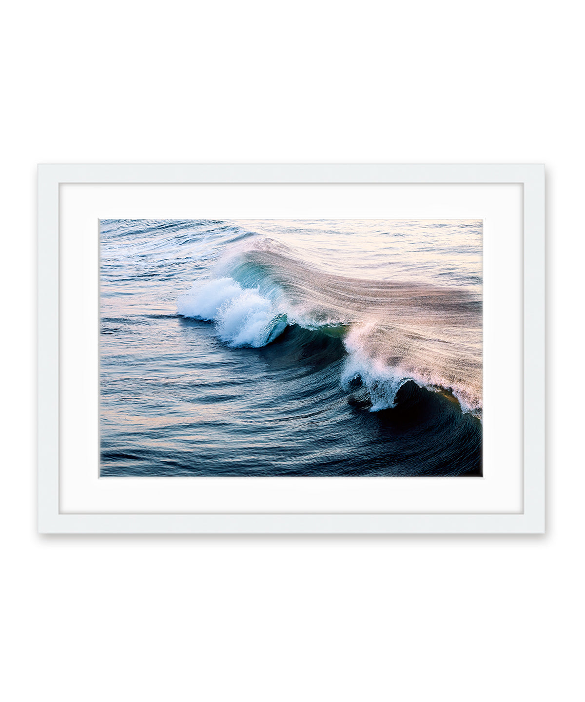 ocean wave photograph white frame