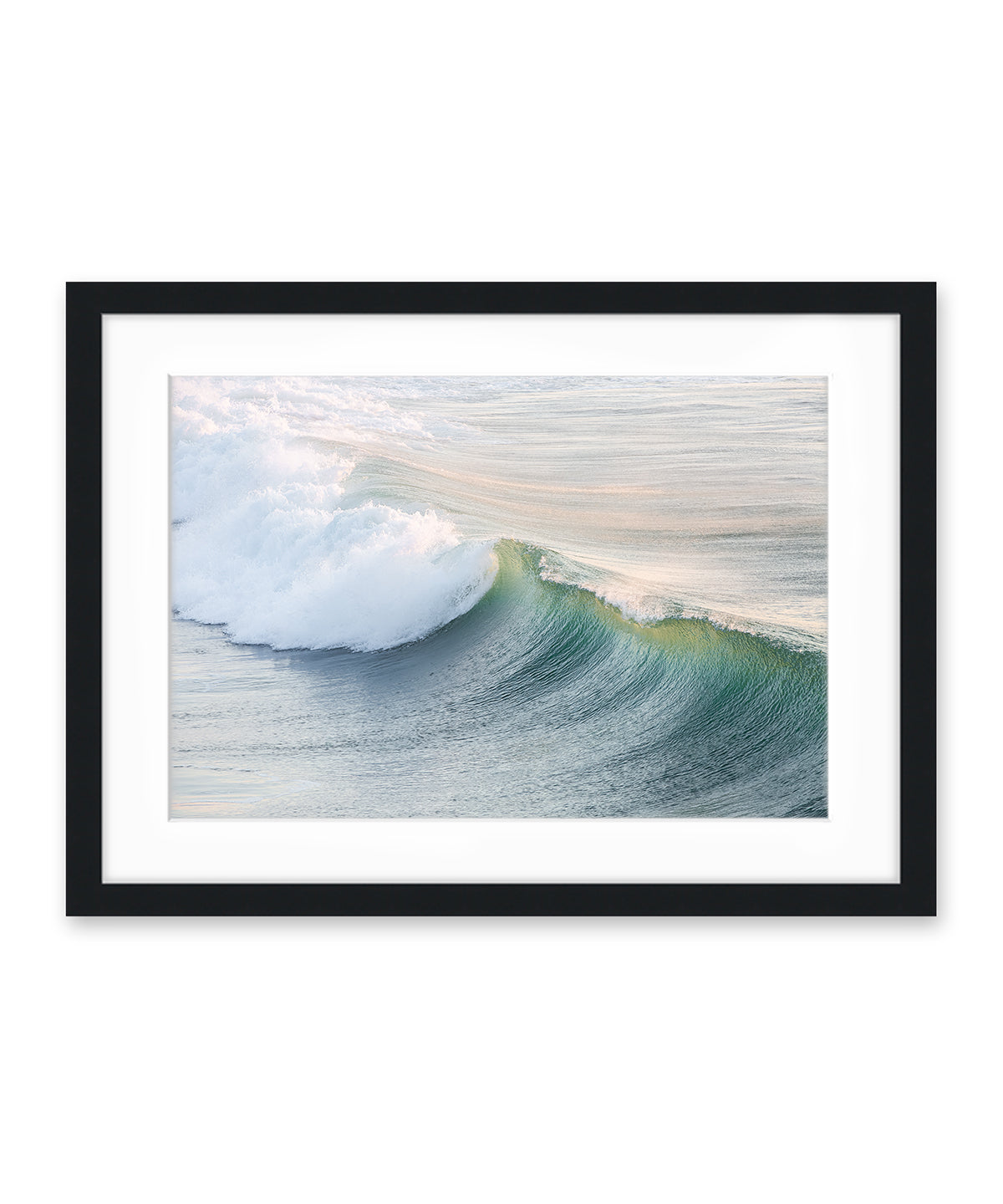 pastel wave ocean photograph black frame