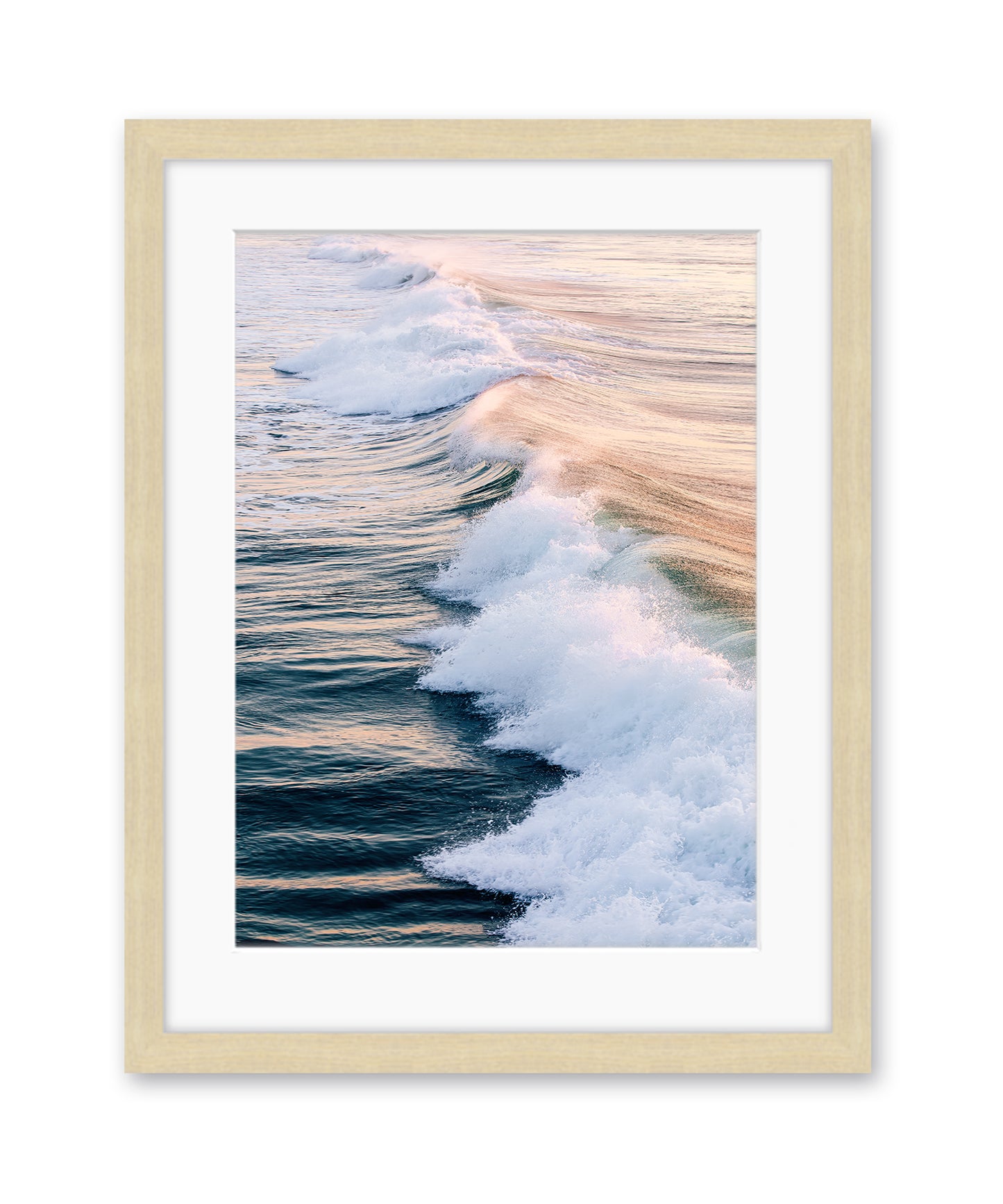 minimal pastel wave photograph wood frame