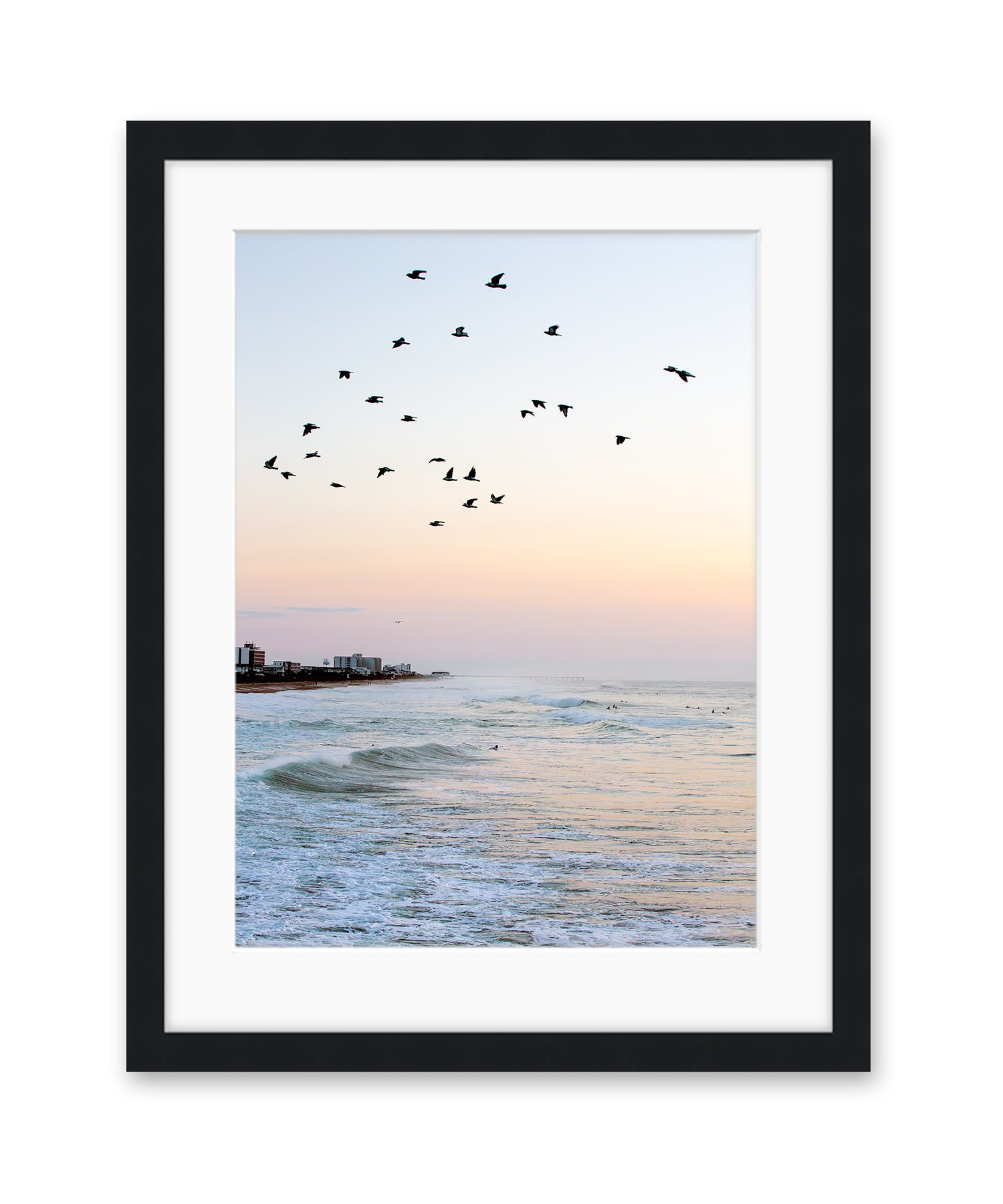 blue sunrise wrightsville beach photograph black frame
