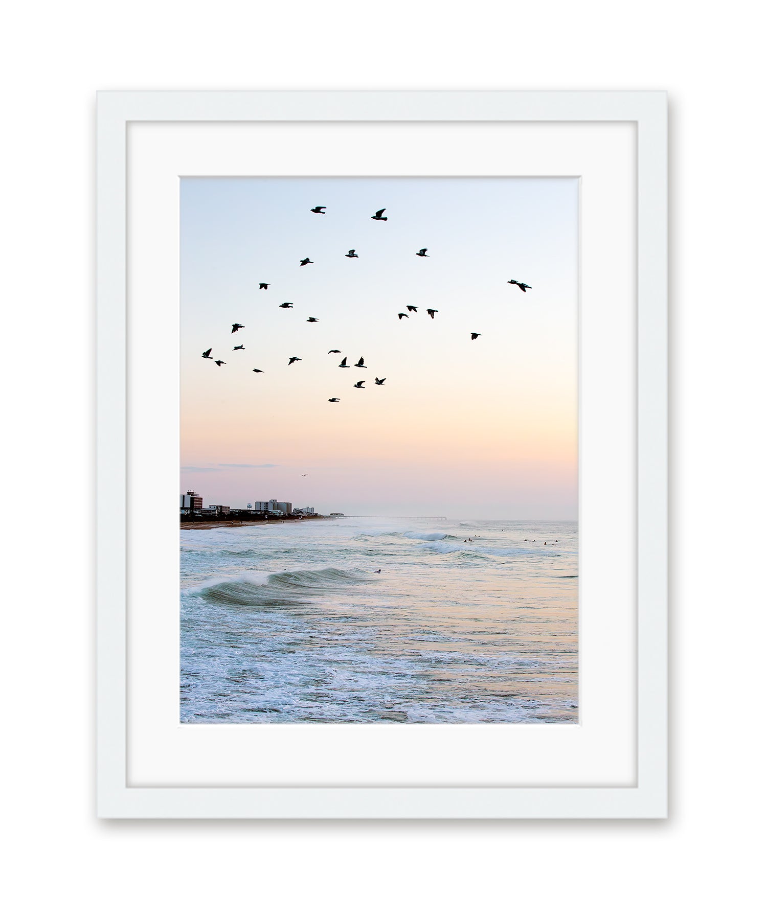 blue sunrise wrightsville beach photograph white frame