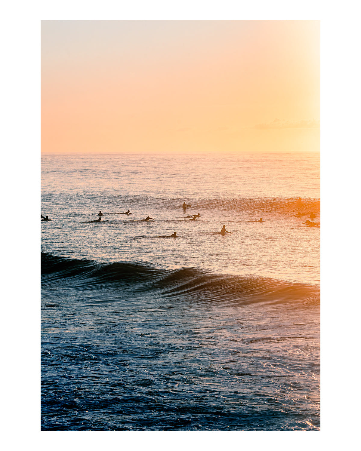 golden sunrise ocean surf pring