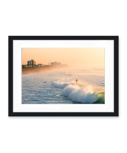 sunrise surfing wrightsville beach black frame