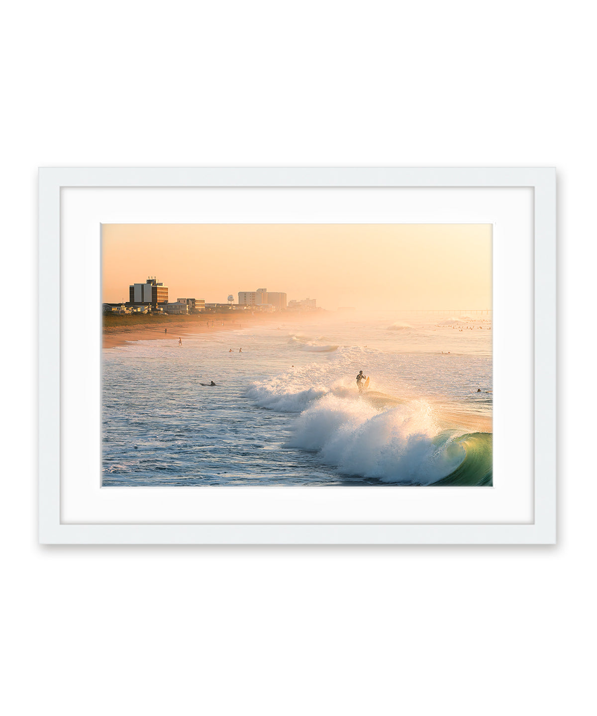 sunrise surfing wrightsville beach white frame