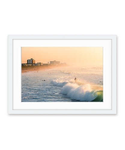 sunrise surfing wrightsville beach white frame