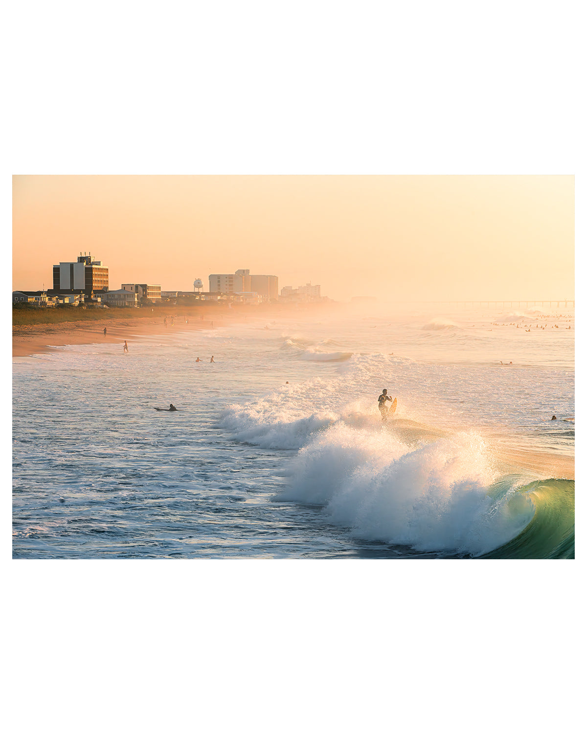golden morning waves surf print wrightsville beach