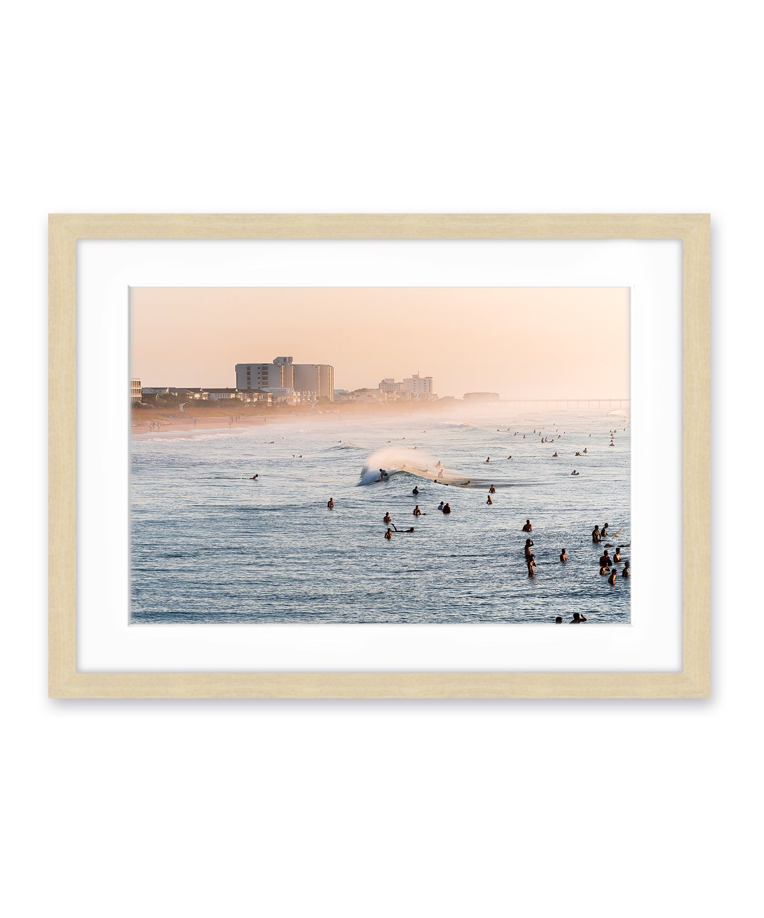 wrightsville beach surf print wood frame