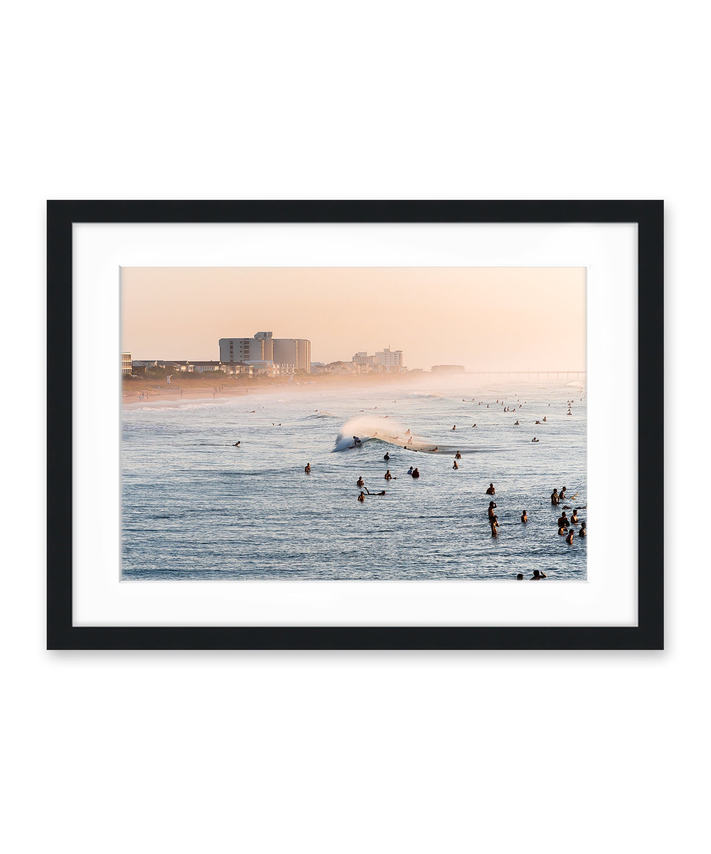 wrightsville beach surf print black frame