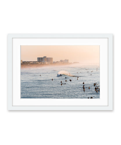 wrightsville beach surf print white frame