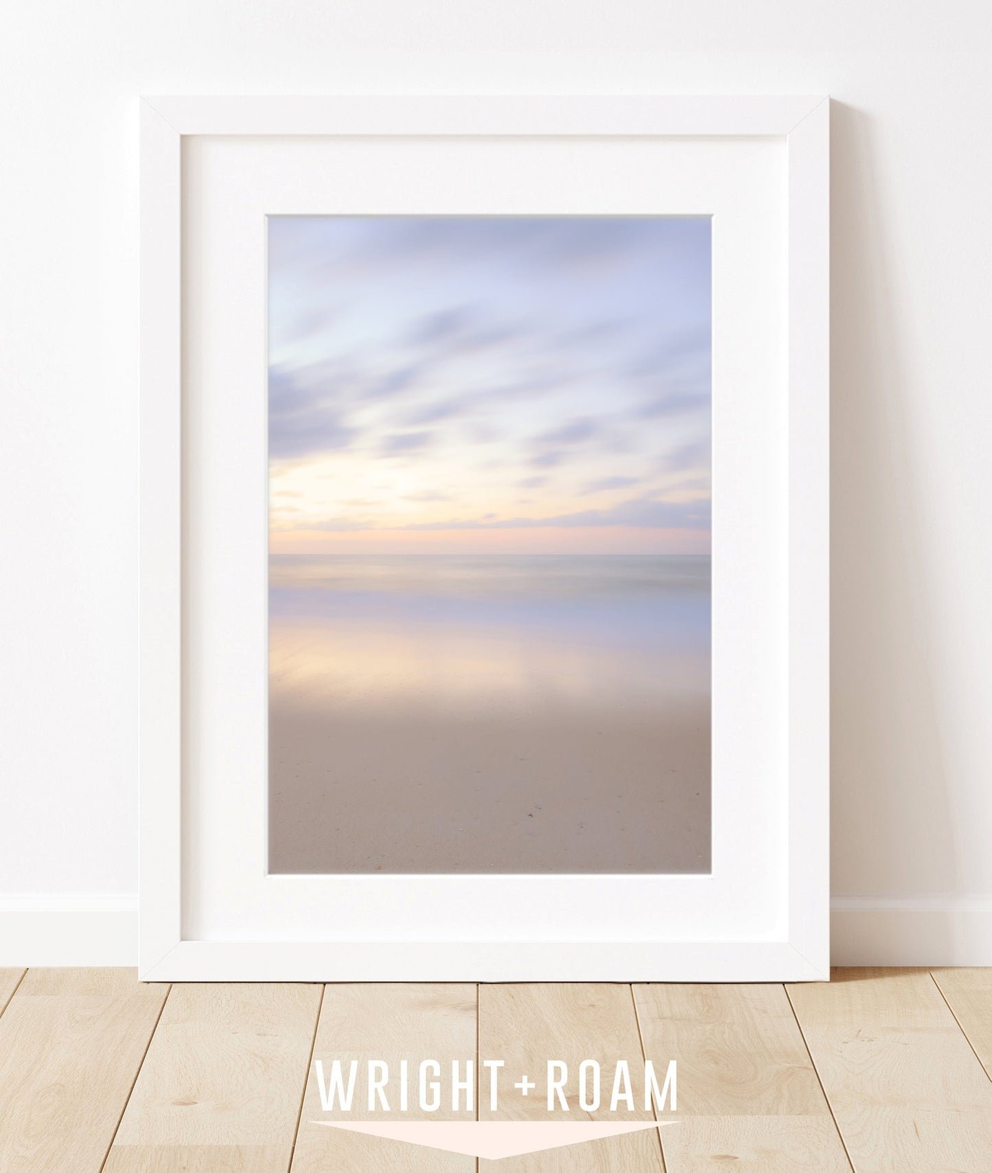 neutral abstract minimal print, beach photograph Wright and Roam