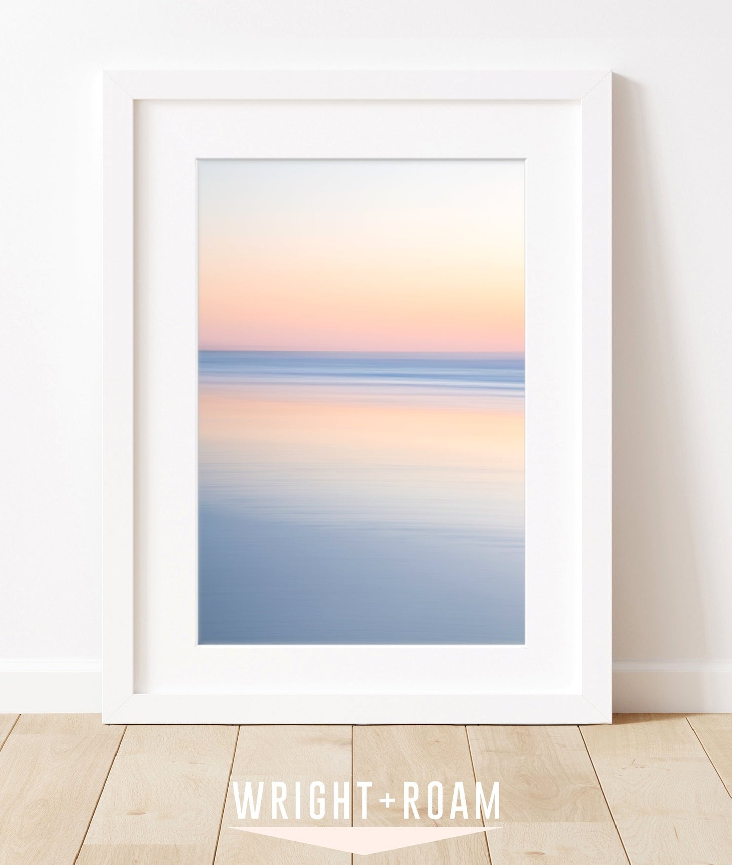 abstract minimal art print of a beach sunrise, Wright and Roam