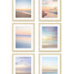 gallery wall, set of six abstract minimal beach prints, natural wood frame, by Wright and Roam