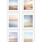 gallery wall, set of six abstract minimal beach prints, white wood frame, by Wright and Roam
