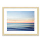 indigo blue abstract, minimal waves beach photograph, natural wood frame by Wright and Roam
