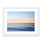 indigo blue abstract, minimal waves beach photograph, white wood frame by Wright and Roam