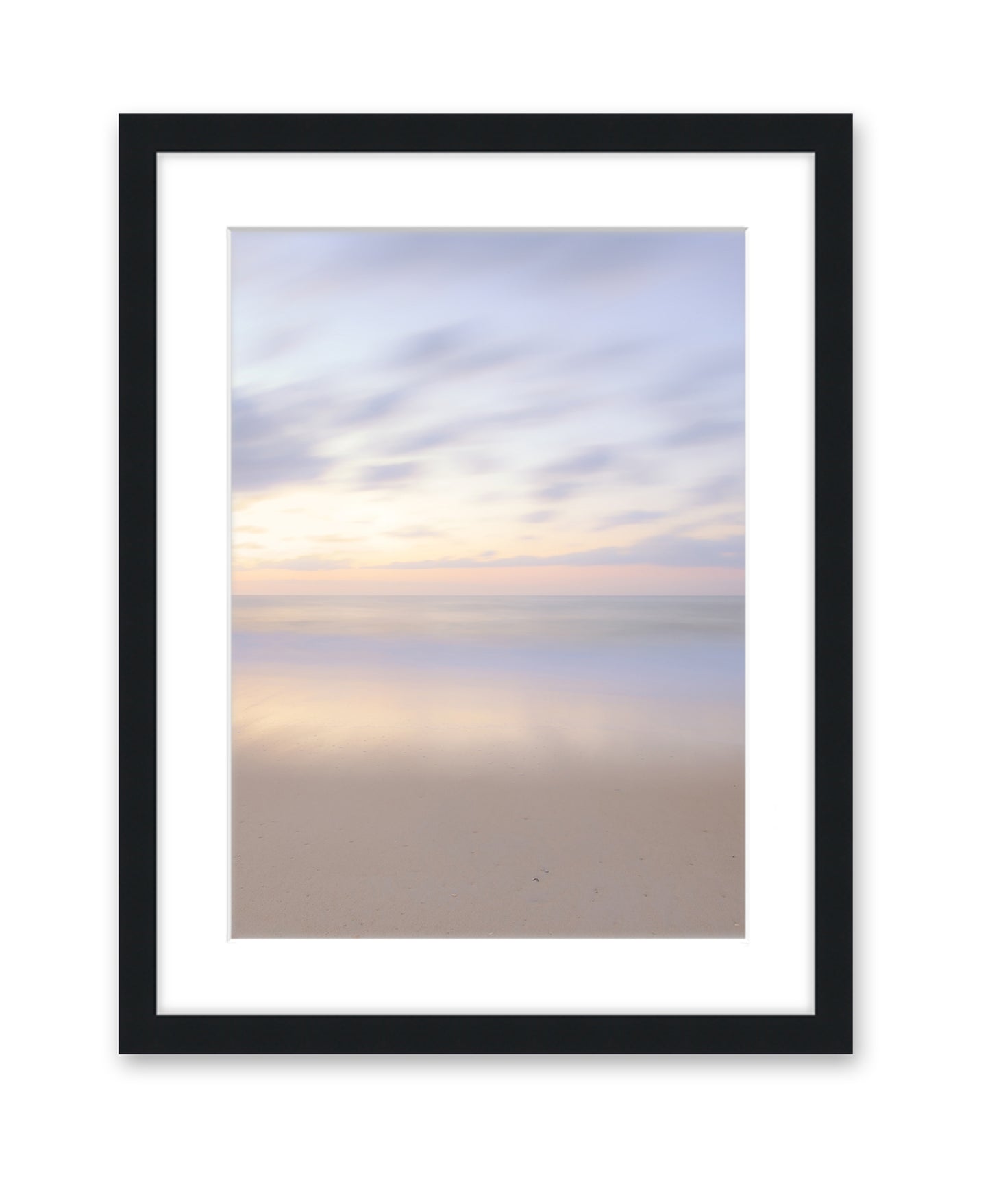 Neutral Abstract Minimal Print, Beach Photograph, Black Wood Frame, by Wright and Roam
