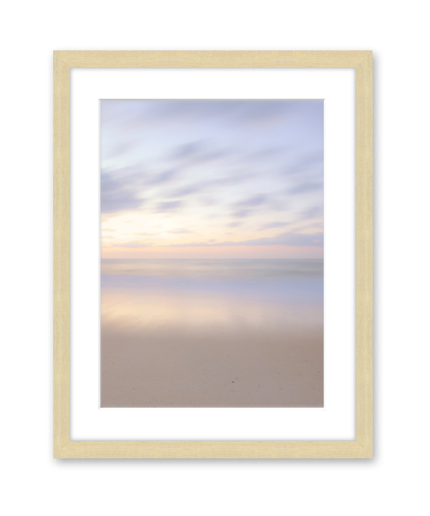 Neutral Abstract Minimal Print, Beach Photograph, Natural Wood Frame, by Wright and Roam