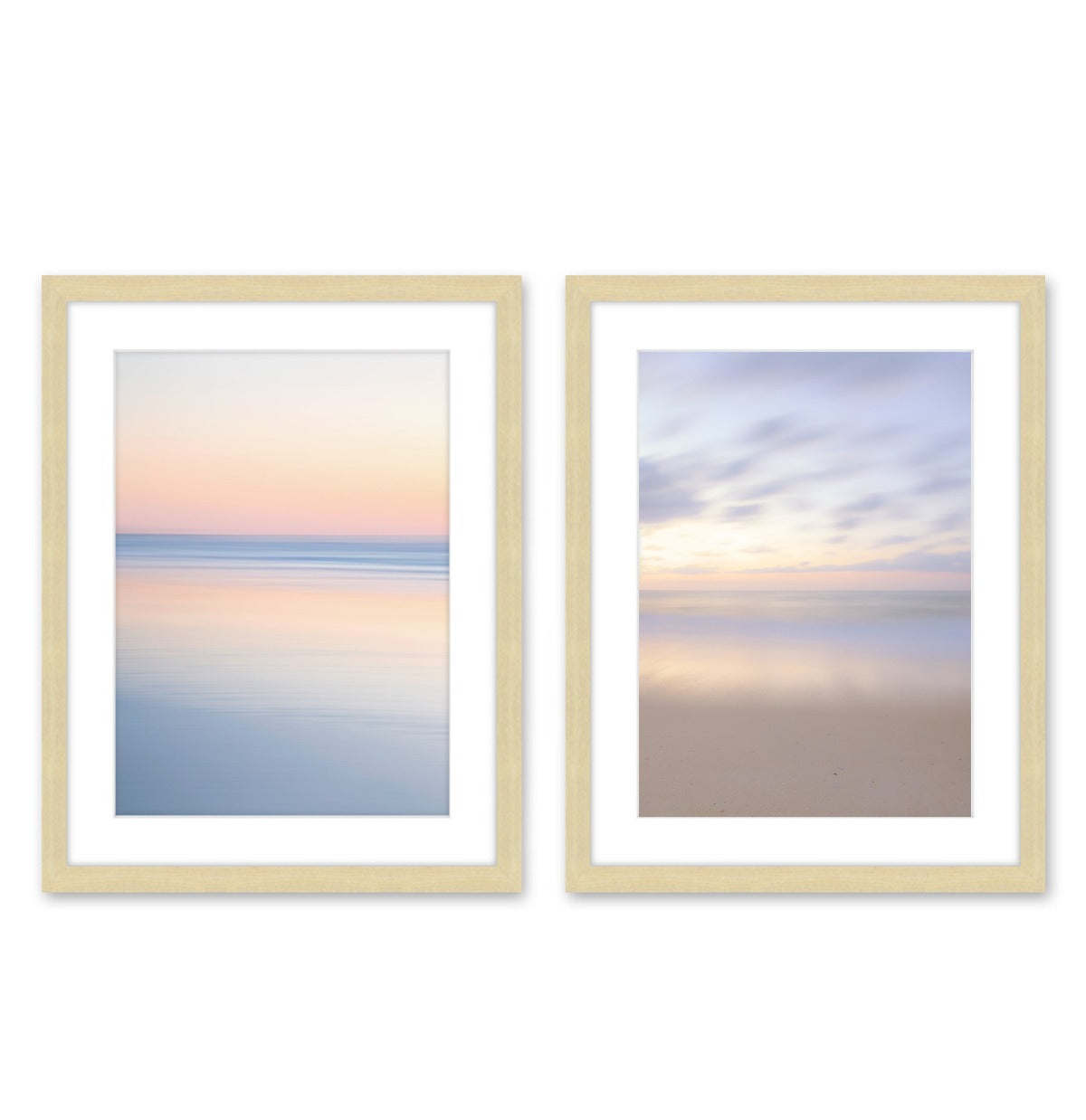  30x40 Frame Natural Wood with White Mat, 32x42 Frame Matted  to 30x40