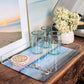 blue ocean acrylic serving tray with glasses on buffet table