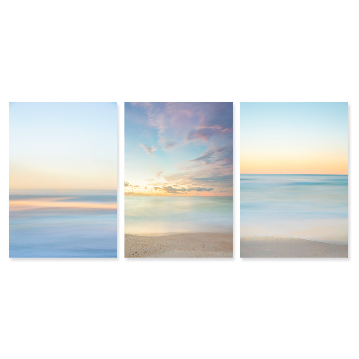 set of 3, abstract minimal beach prints by Wright and Roam