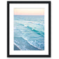 aerial photograph, sunset blue beach print, black frame, by Wright and Roam