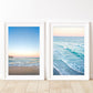 set of 2 blue beach photographs, wright and roam