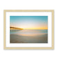 blue and yellow sunset Carolina beach photograph, natural wood frame by Wright and Roam
