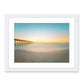 blue and yellow sunset Carolina beach photograph, white frame by Wright and Roam
