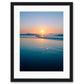 colorful blue wrightsville beach surf print, black frame