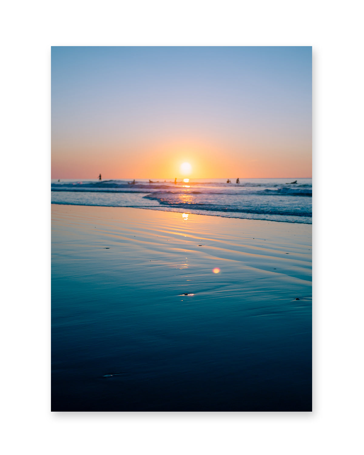 colorful blue surf print, beach photograph