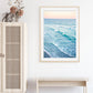 boho coastal decor, blue beach art print