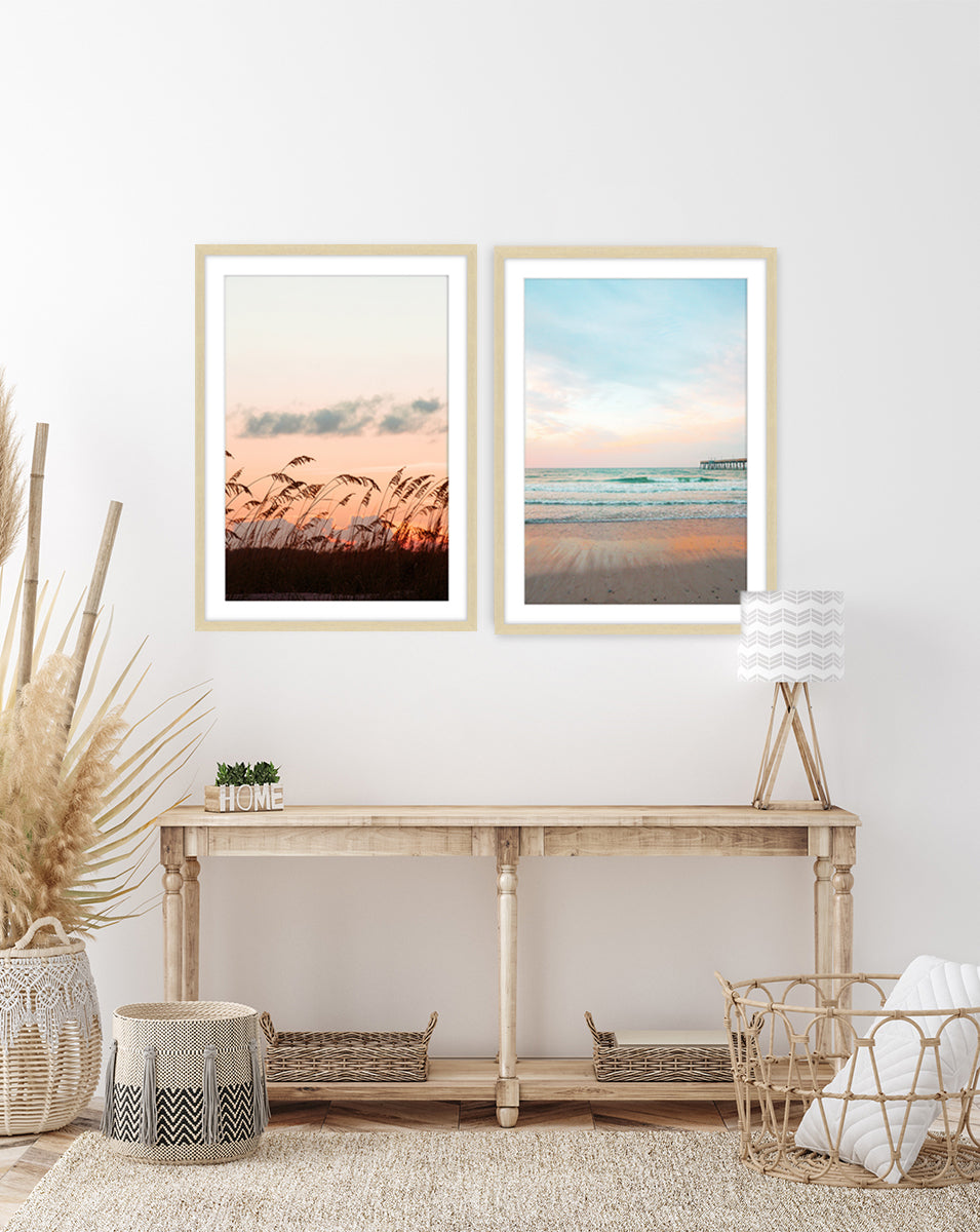 Colorful Tropical Beach Prints, Set of 2