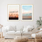 boho coastal living room decor, set of 2 tropical beach prints by Wright and Roam
