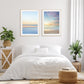 bright white bedroom decor, set of 2 pastel abstract beach photographs