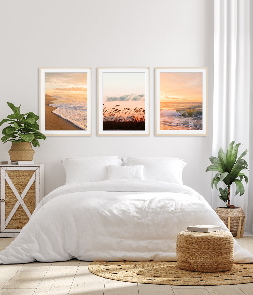  Beach Sunset View 3D Window Effect Canvas Wall Art Picture  Print (30X20), Bedroom: Posters & Prints