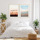 bright white bedroom decor, set of 2 tropical beach photographs by Wright and Roam