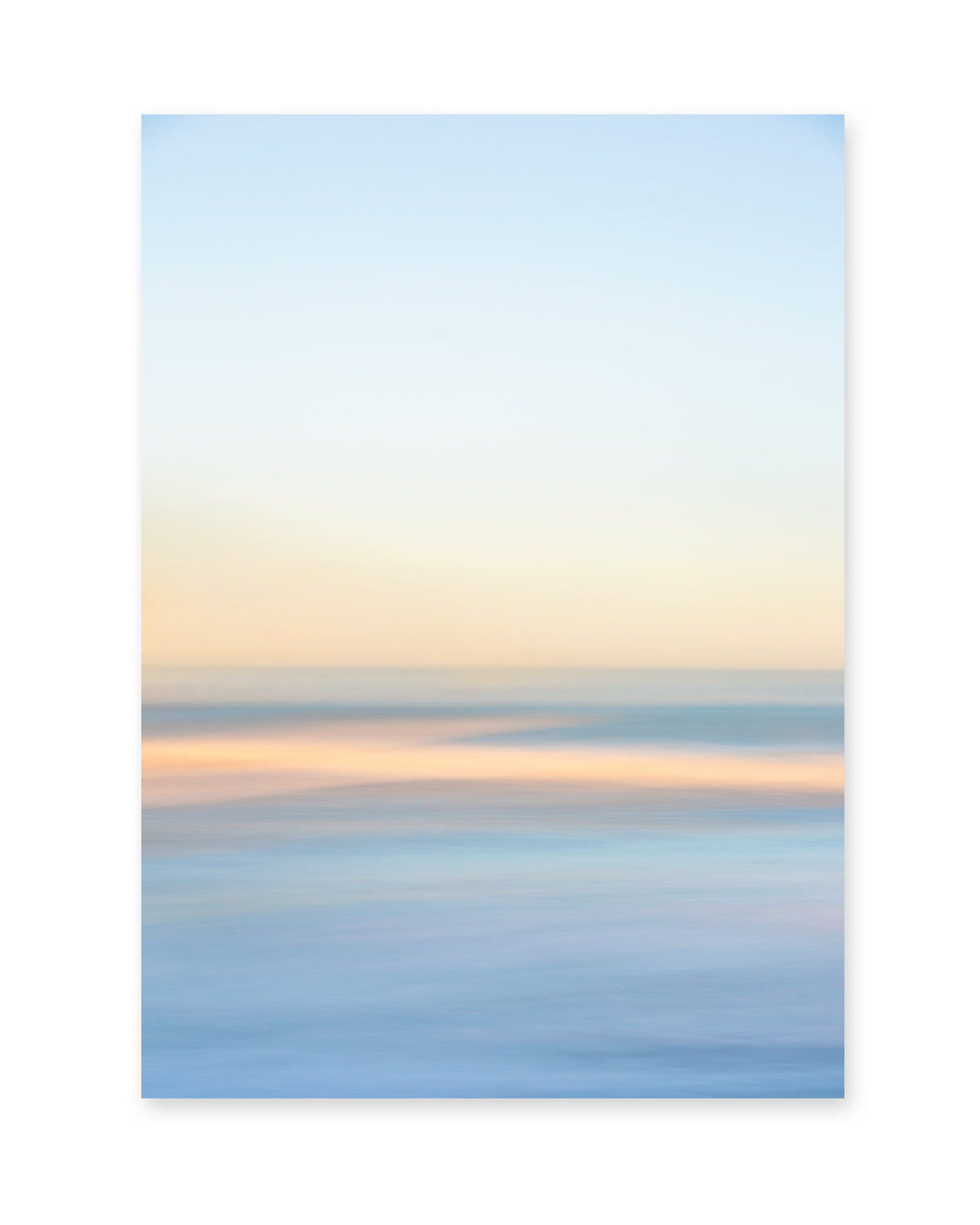 Abstract Minimal Print, Blue Yellow Beach Photograph, Wright and Roam