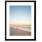  pastel blue sunrise beach photograph black frame, wright and roam