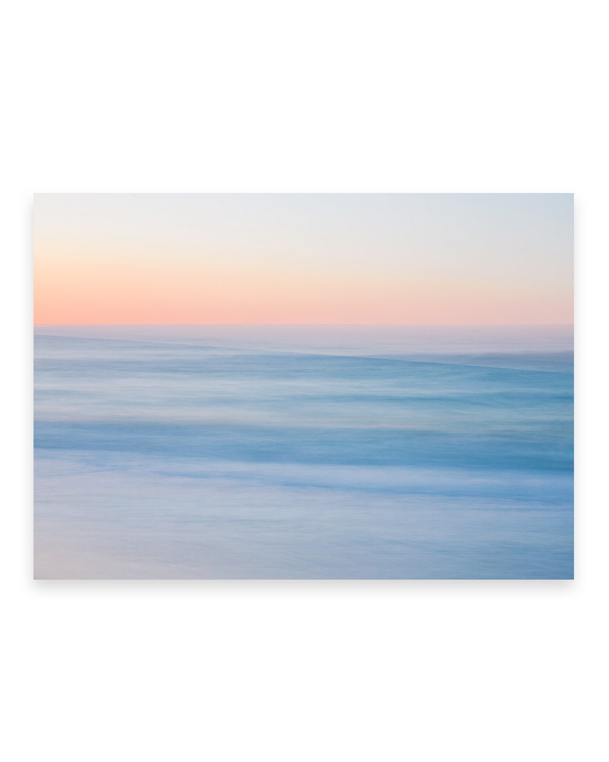 blue abstract minimal sunrise beach photograph by Wright and Roam
