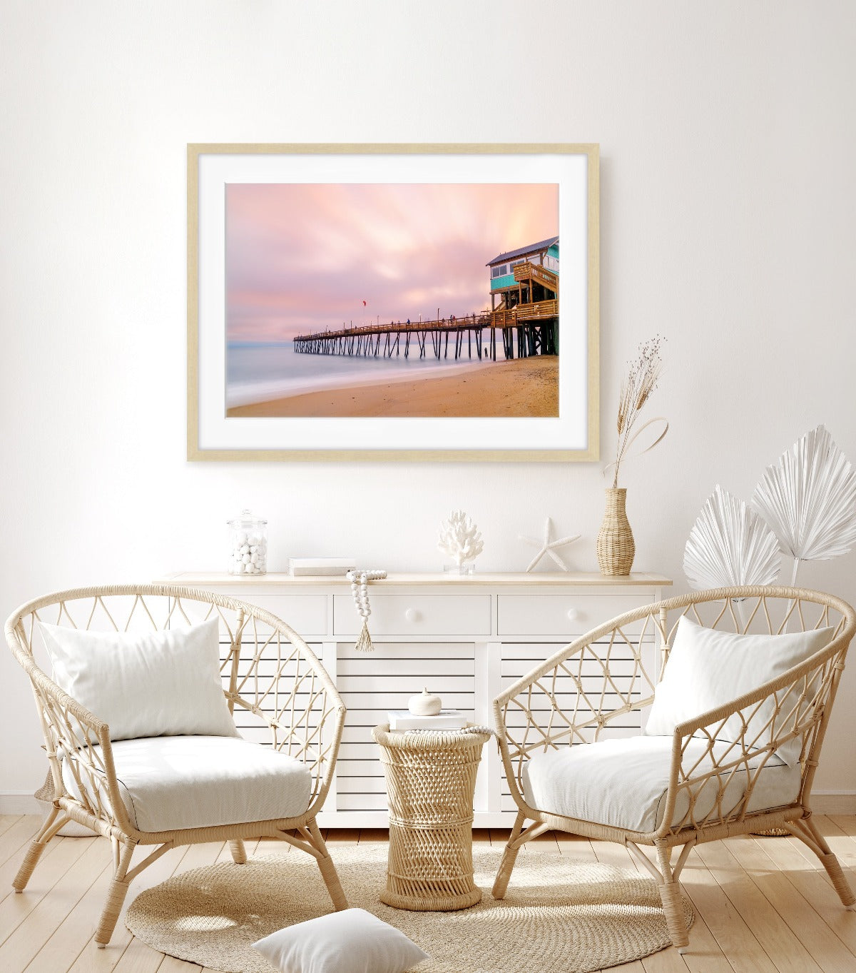 coastal beach house decor, outer banks sunrise beach photograph by wright and roam