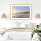 coastal art, beach house decor featuring framed sunrise photograph